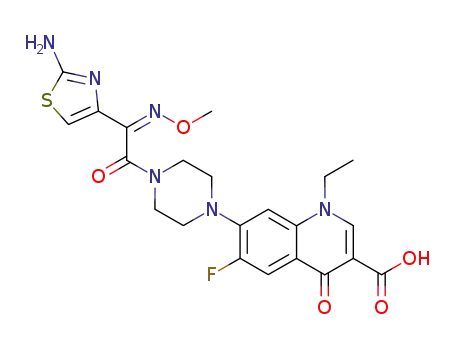 1-ethyl-6-fluoro-7-(1-(4-((Z)-2-(2-aminothiazol-4-yl)-2-methoxyiminoacetyl)piperazinyl))-1,4-dihydro-4-oxo-3-quinolinecarboxylic acid