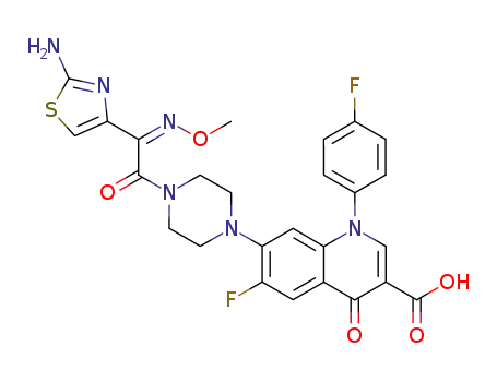1-(4-fluorobenzyl)-6-fluoro-7-(1-(4-((Z)-2-(2-aminothiazol-4-yl)-2-methoxyiminoacetyl)piperazinyl))-1,4-dihydro-4-oxo-3-quinolinecarboxylic acid
