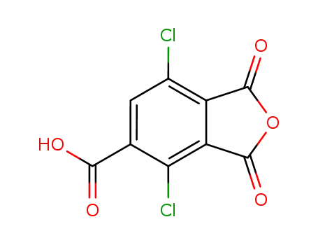 Molecular Structure of 81742-10-1 (3,6-Dichlorotrimellitic anhydride)