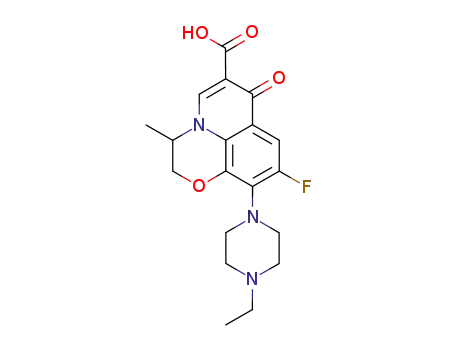 Molecular Structure of 124338-73-4 (7H-Pyrido[1,2,3-de]-1,4-benzoxazine-6-carboxylicacid, 10-(4-ethyl-1-piperazinyl)-9-fluoro-2,3-dihydro-3-methyl-7-oxo-)