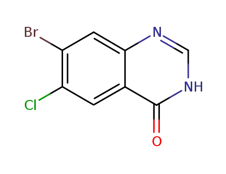 Molecular Structure of 17518-98-8 (7-Bromo-6-chloro-4-quinazolinone)