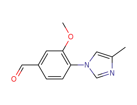 Molecular Structure of 870837-18-6 (3-Methoxy-4-(4-methyl-1H-imidazol-1-yl)benzaldehyde)