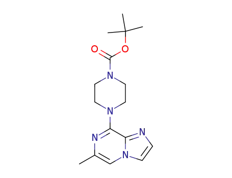 Molecular Structure of 143591-70-2 (1-Piperazinecarboxylic acid, 4-(6-methylimidazo[1,2-a]pyrazin-8-yl)-,
1,1-dimethylethyl ester)