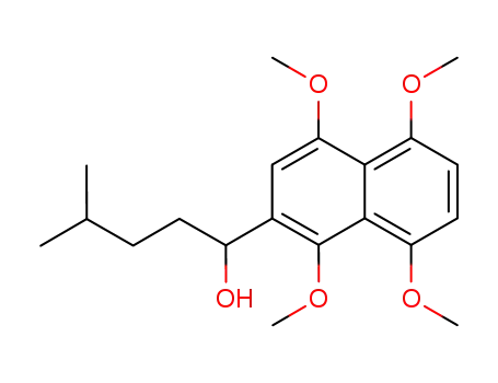 Molecular Structure of 168153-84-2 (2-Naphthalenemethanol, 1,4,5,8-tetramethoxy-a-(3-methylbutyl)-)