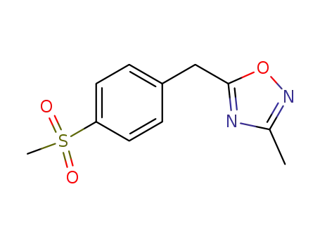 Molecular Structure of 346629-84-3 (1,2,4-Oxadiazole, 3-methyl-5-[[4-(methylsulfonyl)phenyl]methyl]-)