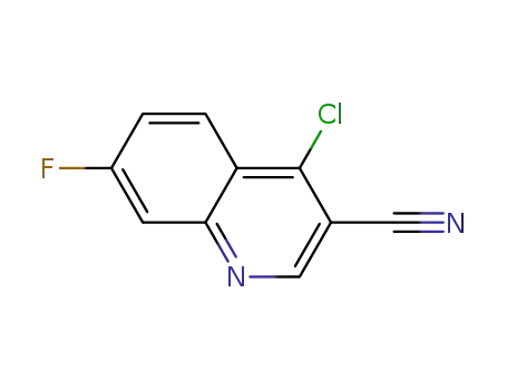 Molecular Structure of 622369-70-4 (4-CHLORO-7-FLUORO-QUINOLINE-3-CARBONITRILE)