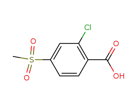 Molecular Structure of 53250-83-2 (2-Chloro-4-methylsulphonylbenzoic acid)