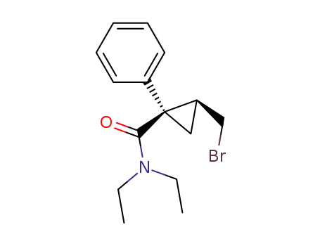 Molecular Structure of 105310-90-5 (Cyclopropanecarboxamide, 2-(bromomethyl)-N,N-diethyl-1-phenyl-, cis- (9CI))
