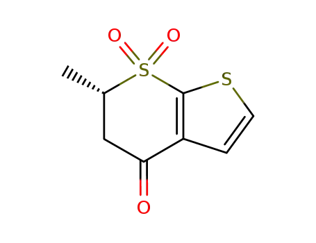Molecular Structure of 148719-91-9 (4H-Thieno[2,3-b]thiopyran-4-one,5,6-dihydro-6-methyl-, 7,7-dioxide, (6S))
