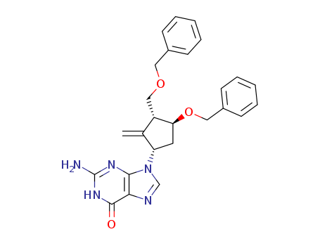 2-Amino-1,9-dihydro-9-[(1S,3R,4S)-4-(benzyloxy)-3-(benzyloxymethyl)-2-methylenecyclopentyl]-6H-purin-6-one                                                                                              (142217-81-0)