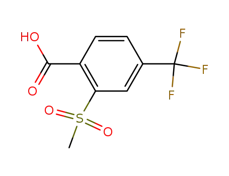 Molecular Structure of 142994-06-7 (2-METHYLSULFONYL-4-TRIFLUOROMETHYL BENZOIC ACID)