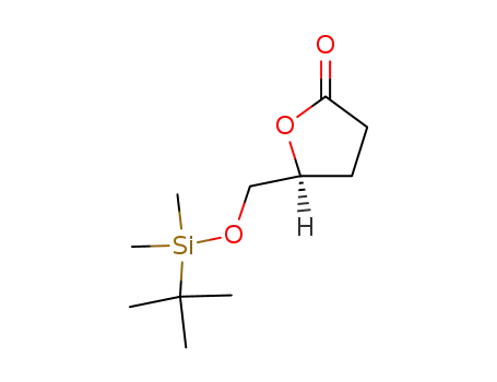 Molecular Structure of 62396-80-9 (2(3H)-Furanone,
5-[[[(1,1-dimethylethyl)dimethylsilyl]oxy]methyl]dihydro-, (S)-)