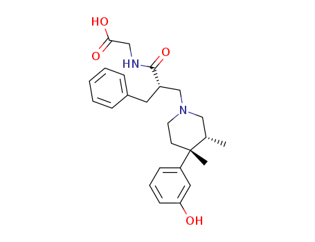 156053-89-3,Alvimopan,Glycine,N-[2-[[4-(3-hydroxyphenyl)-3,4-dimethyl-1-piperidinyl]methyl]-1-oxo-3-phenylpropyl]-,[3R-[1(S*),3a,4a]]-;ADL 8-2698;Entereg;LY 246736;glycine, N-[(2S)-3-[(3R,4R)-4-(3-hydroxyphenyl)-3,4-dimethyl-1-piperidinyl]-1-oxo-2-(phenylmethyl)propyl]-;N-{(2S)-2-benzyl-3-[(3R,4R)-4-(3-hydroxyphenyl)-3,4-dimethylpiperidin-1-yl]propanoyl}glycine;Glycine,N-[(2S)-2-[[(3R,4R)-4-(3-hydroxyphenyl)-3,4-dimethyl-1-piperidinyl]methyl]-1-oxo-3-phenylpropyl]-;