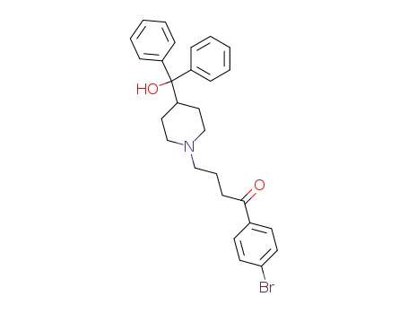Molecular Structure of 43076-33-1 (1-Butanone,
1-(4-bromophenyl)-4-[4-(hydroxydiphenylmethyl)-1-piperidinyl]-)
