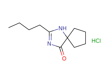 151257-01-1,2-Butyl-4-spirocyclopentane-2-imidazolin-5-one hydrochloride,1,3-Diazaspiro[4.4]non-1-en-4-one,2-butyl-, monohydrochloride (9CI);2-Butyl-1,3-diazaspiro[4.4]non-1-en-4-onehydrochloride;2-Butyl-4-spirocyclopentane-2-imidazolin-5-one hydrochloride;