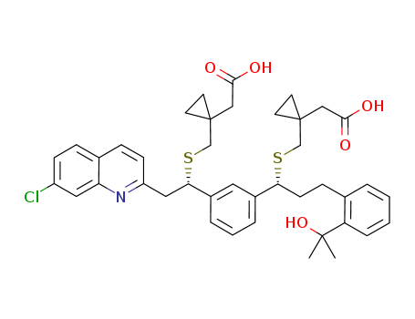 1187586-58-8,Montelukast EP IMpurity E,Montelukast EP IMpurity E;2-(1-((((R)-1-(3-((S)-1-(((1-(carboxymethyl)cyclopropyl)methyl)thio)-2-(7-chloroquinolin-2-yl)ethyl)phenyl)-3-(2-(2-hydroxypropan-2-yl)phenyl)propyl)thio)methyl)cyclopropyl)acetic acid;(R,S)-Montelukast Bis-sulfide