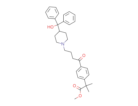 Molecular Structure of 154477-55-1 (Methyl-4-4(4-hydroxy diphenyl-methyl)-piperidine-1-oxobutyl-2-2-dimethyl phenyl)