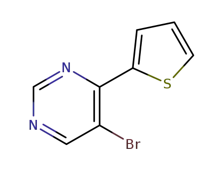 Molecular Structure of 5162-74-3 (5-Bromo-4-(thiophen-2-yl)pyrimidine)