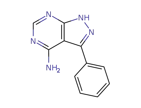 Molecular Structure of 42754-69-8 (1H-Pyrazolo[3,4-d]pyrimidin-4-amine, 3-phenyl-)