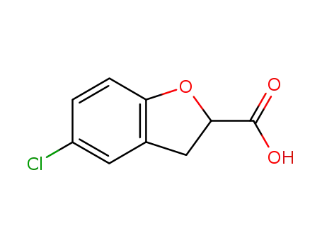 Molecular Structure of 34385-94-9 (5-CHLORO-2,3-DIHYDRO-1-BENZOFURAN-2-CARBOXYLIC ACID)