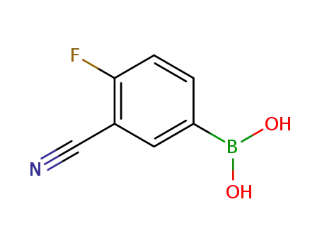 Molecular Structure of 214210-21-6 (3-Cyano-4-fluorobenzeneboronic acid)