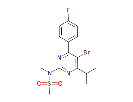 Molecular Structure of 894787-92-9 (Methanesulfonamide,
N-[5-bromo-4-(4-fluorophenyl)-6-(1-methylethyl)-2-pyrimidinyl]-N-methyl-)