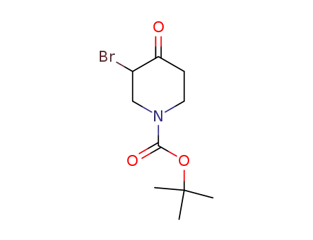Molecular Structure of 188869-05-8 (3-BROMO-4-OXO-PIPERIDINE-1-CARBOXYLIC ACID TERT-BUTYL ESTER)