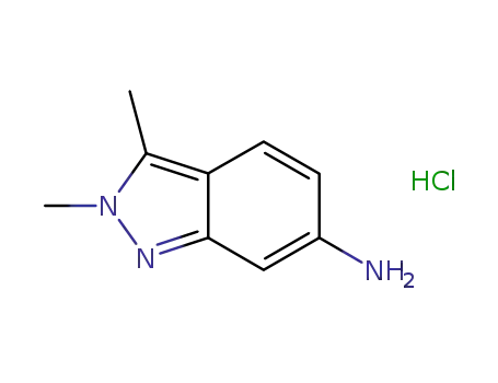 Molecular Structure of 635702-60-2 (2,3-dimethyl-2H-indazol-6-amine hydrochloride)