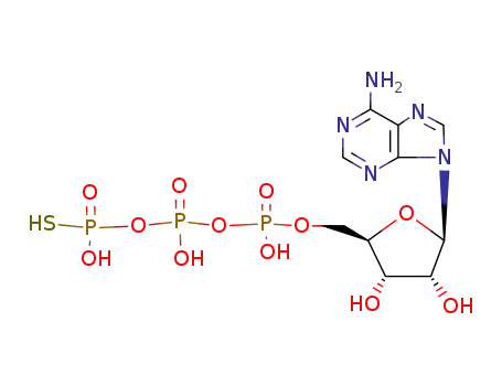 Molecular Structure of 35094-46-3 (ADENOSINE-5'-O-(1-THIOTRIPHOSPHATE), SP-ISOMER SODIUM SALT)