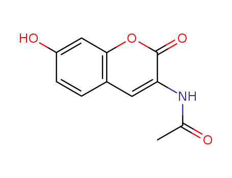 Molecular Structure of 79418-42-1 (Acetamide, N-(7-hydroxy-2-oxo-2H-1-benzopyran-3-yl)-)