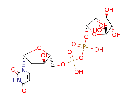Molecular Structure of 6659-40-1 (uridine diphosphate 2-deoxyglucose)