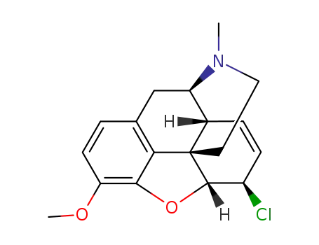 Molecular Structure of 467-08-3 ((5alpha,6beta)-6-chloro-3-methoxy-17-methyl-7,8-didehydro-4,5-epoxymorphinan)