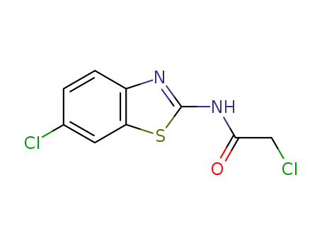 Molecular Structure of 3268-75-5 (2-CHLORO-N-(6-CHLORO-BENZOTHIAZOL-2-YL)-ACETAMIDE)