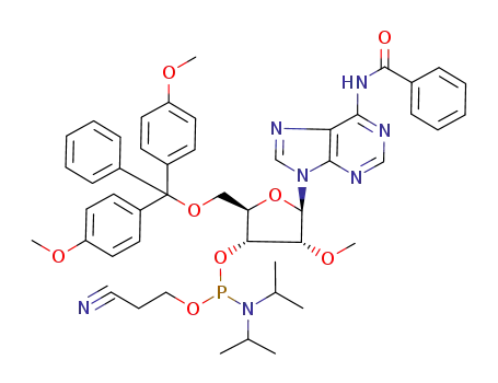 Molecular Structure of 110782-31-5 (2’-O-Methyl-rA(N-Bz)phosphoramidite)