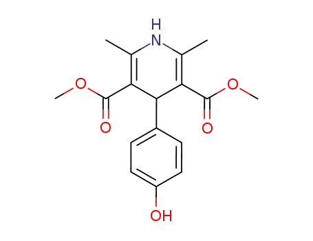 Molecular Structure of 156304-06-2 (3,5-Pyridinedicarboxylic acid,
1,4-dihydro-4-(4-hydroxyphenyl)-2,6-dimethyl-, dimethyl ester)