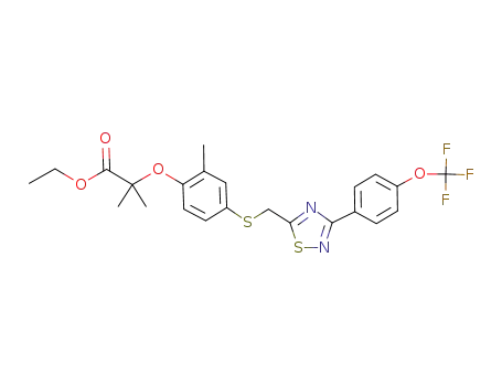 Propanoic acid,
2-methyl-2-[2-methyl-4-[[[3-[4-(trifluoromethoxy)phenyl]-1,2,4-thiadiazol-
5-yl]methyl]thio]phenoxy]-, ethyl ester