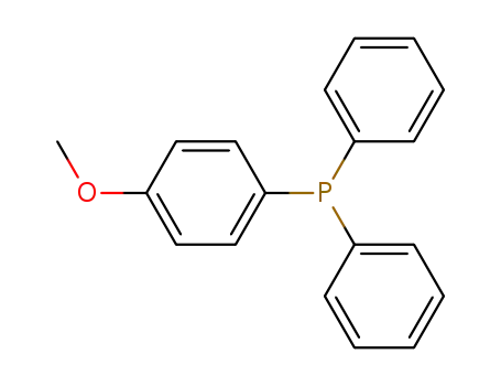 Molecular Structure of 896-89-9 (p-Anisyldiphenylphosphine, 98%)