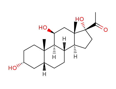 Molecular Structure of 7252-91-7 (5-BETA-PREGNAN-3-ALPHA, 11-BETA, 17-TRIOL-20-ONE)