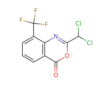 Molecular Structure of 80777-35-1 (4H-3,1-Benzoxazin-4-one, 2-(dichloromethyl)-8-(trifluoromethyl)-)