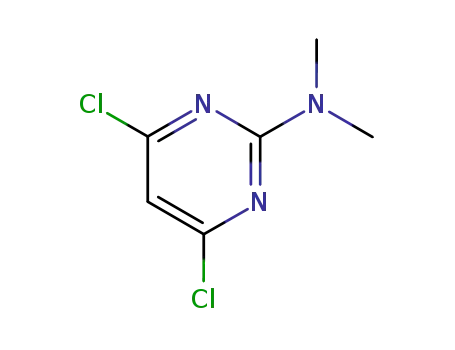 Molecular Structure of 5734-68-9 (4,6-DICHLORO-N,N-DIMETHYL-2-PYRIMIDINAMINE)