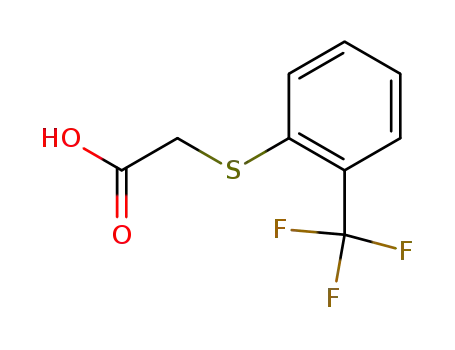 Molecular Structure of 13334-00-4 ((2-TRIFLUOROMETHYL-PHENYLTHIO)-ACETIC ACID)