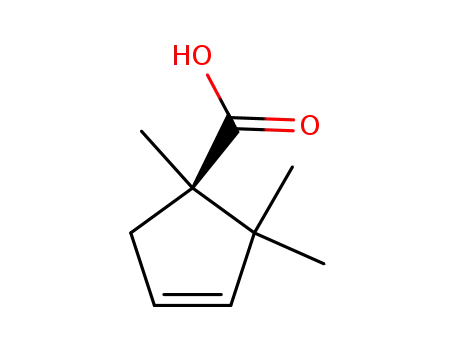 Molecular Structure of 54812-06-5 (3-Cyclopentene-1-carboxylic acid, 1,2,2-trimethyl-, (R)-)