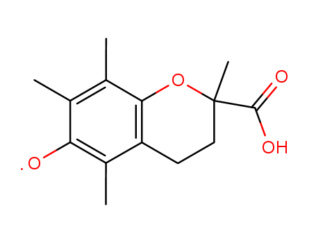 Molecular Structure of 105868-72-2 (2H-1-Benzopyran-6-yloxy, 2-carboxy-3,4-dihydro-2,5,7,8-tetramethyl-)