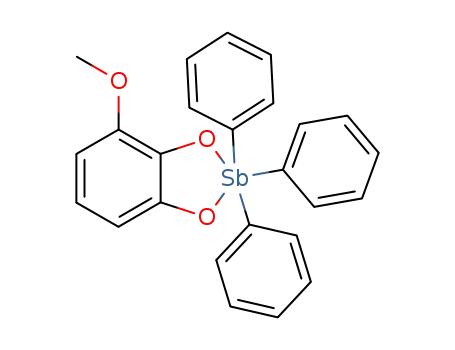 Molecular Structure of 686330-32-5 (1,3,2-Benzodioxastibole, 2,2-dihydro-4-methoxy-2,2,2-triphenyl-)