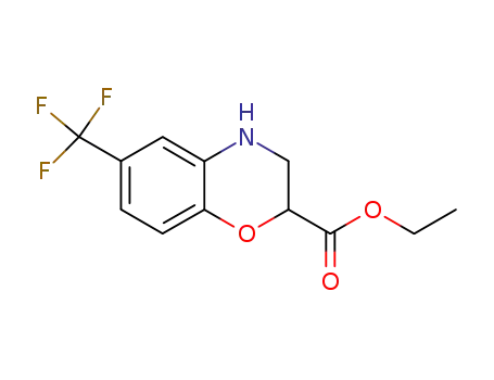 Molecular Structure of 68281-49-2 (ETHYL 6-(TRIFLUOROMETHYL)-3,4-DIHYDRO-2H-1,4-BENZOXAZINE-2-CARBOXYLATE)