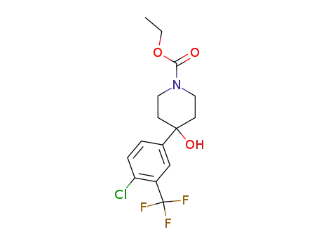 Molecular Structure of 21928-40-5 (Ethyl 4-(4-chloro-3-(trifluoromethyl)phenyl)-4-hydroxypiperidine-1-carboxylate)