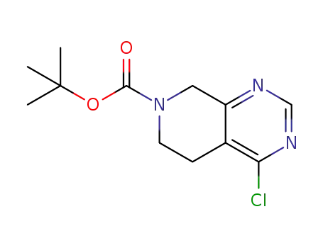 Molecular Structure of 1053656-57-7 (4-chloro-5,8-dihydro-6H-pyrido[3,4-d]pyriMidine-7-carboxylic acid tert-butyl ester)