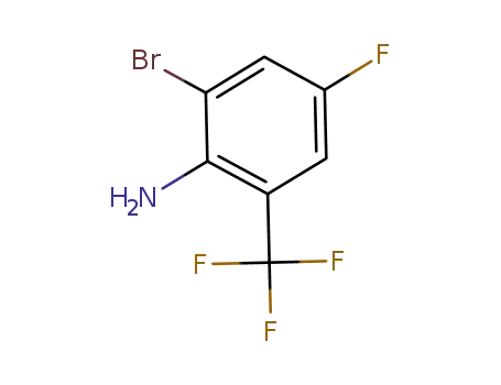 Molecular Structure of 875664-27-0 (2-BROMO-4-FLUORO-6-(TRIFLUOROMETHYL)ANILINE)
