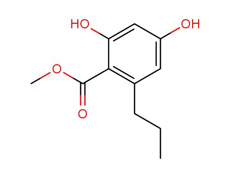 55382-52-0,2,4-dihydroxy-6-propyl-benzoic acid methyl ester,2,4-Dihydroxy-6-propyl-benzoesaeure-methylester;2,4-dihydroxy-6-propyl-benzoic acid methyl ester;Benzoic acid,2,4-dihydroxy-6-propyl-,methyl ester;2,4-dihydroxy-6-n-propylbenzoic acid,methyl ester;Methyl-Divoxinolcarboxylat;