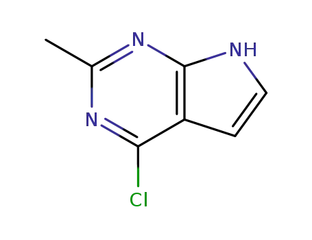 Molecular Structure of 71149-52-5 (4-Chloro-2-methyl-1H-pyrrolo[2,3-d]pyrimidine)